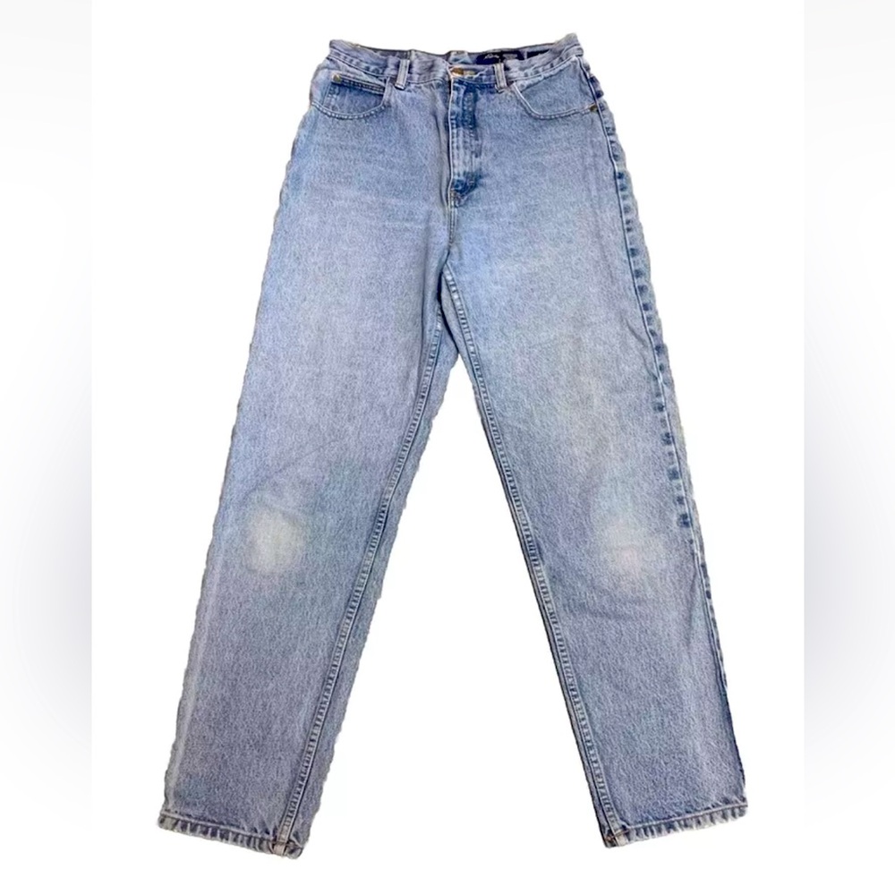 VTG Eddie Bauer Classic Fit Faded Blue Denim Mom Jeans Size 12